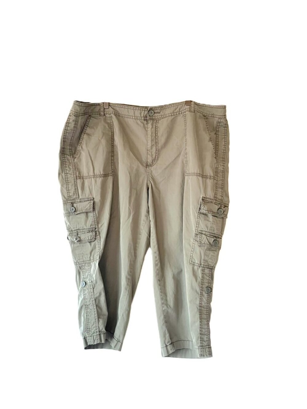 St. John's Bay Olive Green Cargo Capris - Women's Plus Size 24W